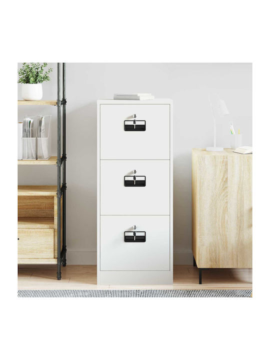 Schublade Büro mit Schloss White 44x50x106.5cm