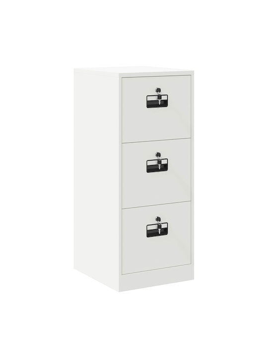 Schublade Büro mit Schloss White 44x50x106.5cm
