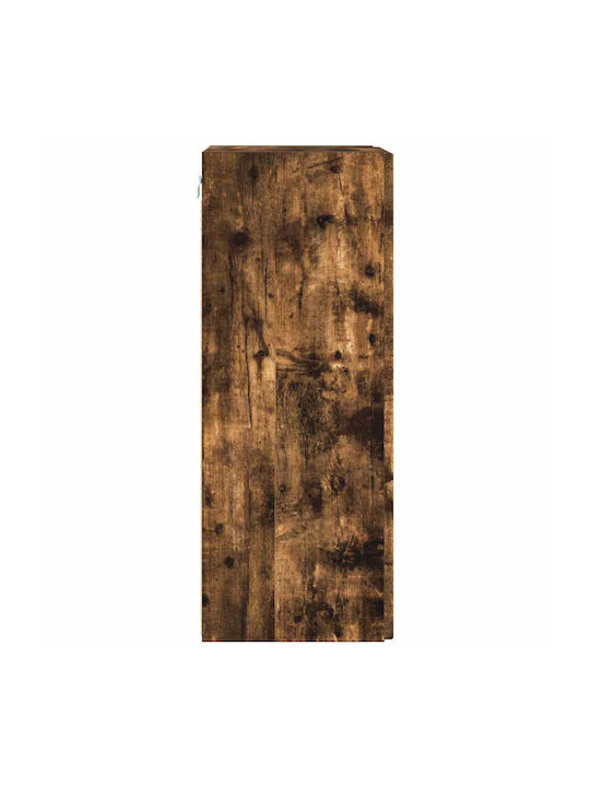 Wand Wohnzimmer Vitrine aus Spanplatte Rauch Eiche 30x31x80cm