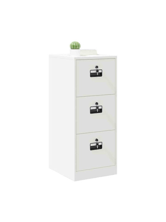Schublade Büro mit Schloss White 44x50x106.5cm