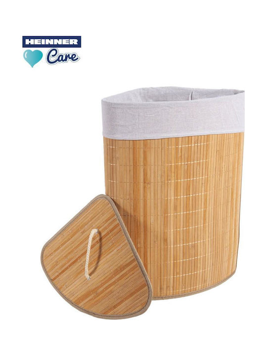 Heinner Καλάθι Απλύτων Bamboo Πτυσσόμενο 55lt με Καπάκι 35x35x60cm Καφέ