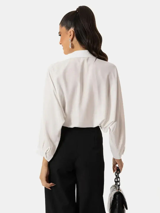 Cămașă Cu Pietre Decorative Albă Mărime One Size