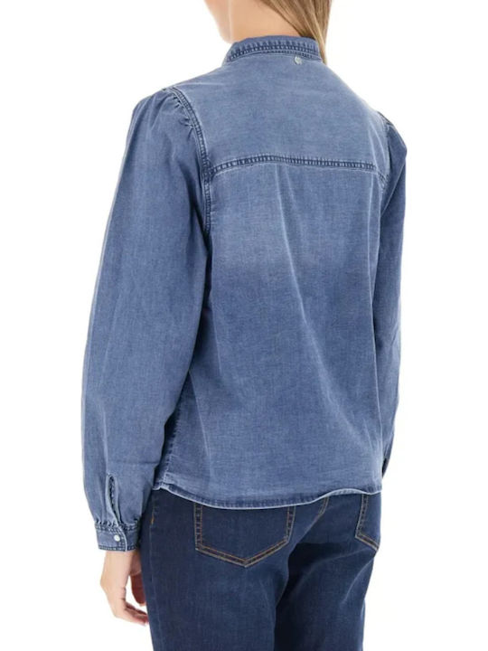 Дълъг ръкав Женска Риза Denim Blue