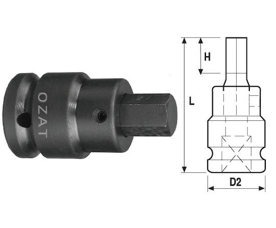 3/4'' Impact Hex Socket Head 2 Pieces 17