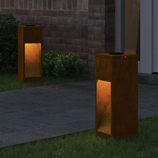 vidaXL Set of 2 Solar Lights Warm White with Photocell 18cmx18cmx50cmcm