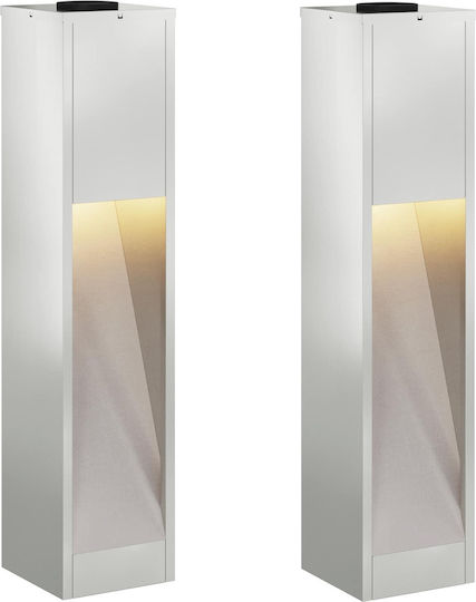 vidaXL Set of 2 Solar Lights Warm White with Photocell 18cmx18cmx80cmcm