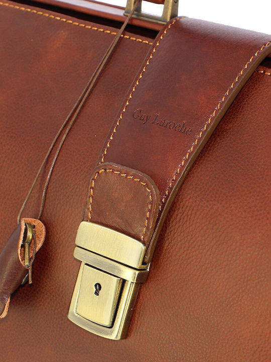 Leather Men's Briefcase Tabac Brown