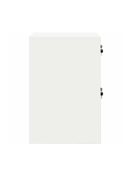 Office Storage Metal Drawer with Lock & Drawers White L44xW50xH106.5cm