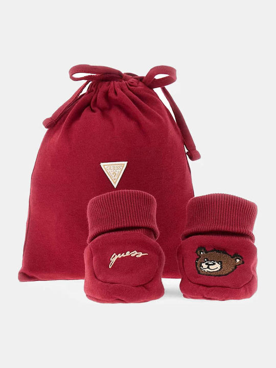 Guess Papuci pentru bebeluși Burgundy