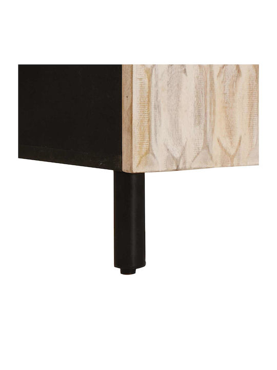 Cabinet de Birou din Lemn Masiv Alb 90x33.5x75cm