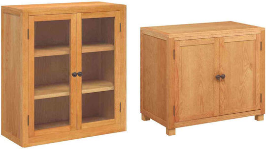 Office Cabinet in Brown Wood 80x50x160cm