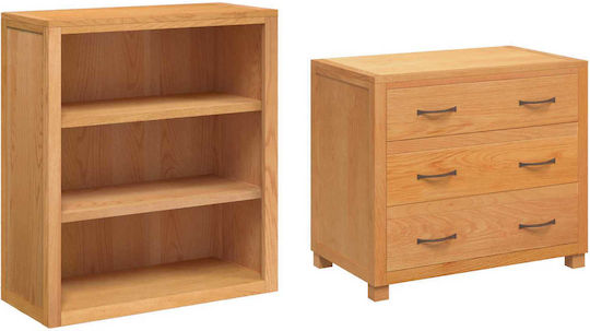 Büroaufbewahrungsschrank aus braunem Holz 80x50x160cm