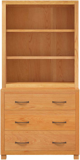 Büroaufbewahrungsschrank aus braunem Holz 80x50x160cm