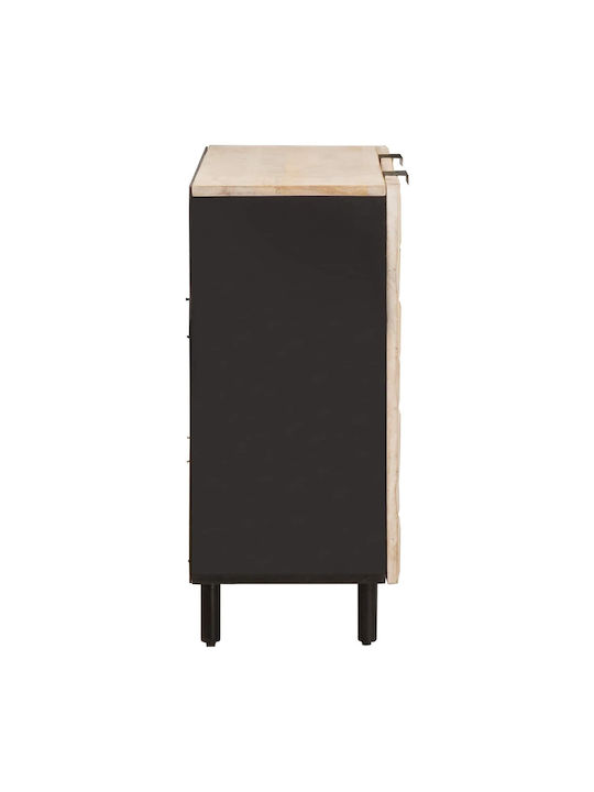 Cabinet de Birou din Lemn Masiv Alb 90x33.5x75cm