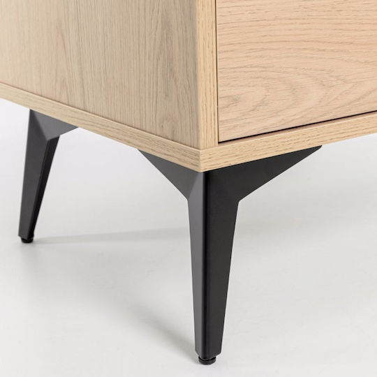 Neon Wooden Chest of Drawers with 3 Drawers Natural 80x39x83cm