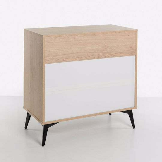 Neon Wooden Chest of Drawers with 3 Drawers Natural 80x39x83cm