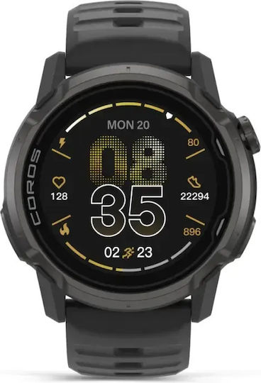 Coros Apex 4 Titanium 42mm Αδιάβροχο Smartwatch με Παλμογράφο (Μαύρο)