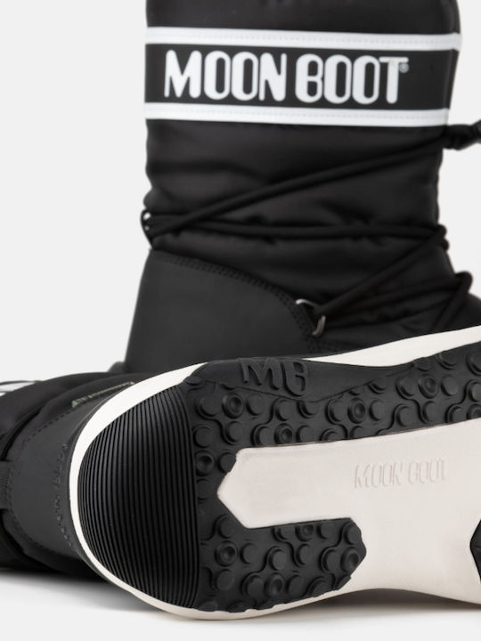 Synthetic Leather Snow Boots with Laces Black