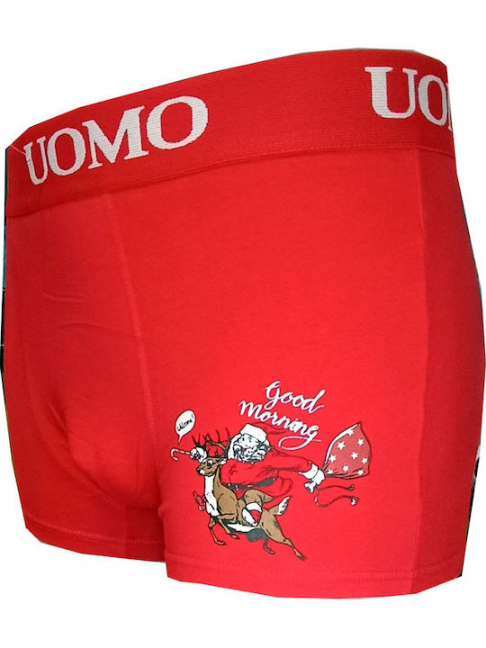 Men's Boxer Red with Patterns