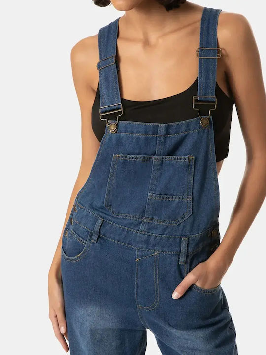 Salopetă Denim Cu Bretele Albastră Mărimea 2XL