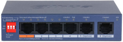 Dahua CS4006-4ET2GT-60 Managed L2 PoE+ Switch με 6 Θύρες Ethernet