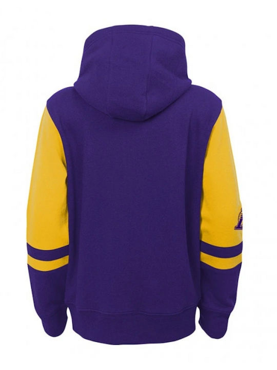 Kinder-Sweatshirt Strickjacke mit Kapuze und Taschen Lila Los Angeles