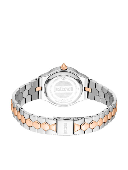 Just Cavalli Ceas de Damă cu Rose Gold Brățară Metalică