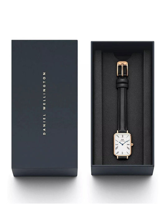 Daniel Wellington Sheffield Quadro Ρολόι Μπαταρίας με Δερμάτινο Λουράκι