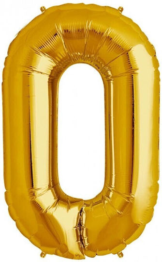 Balon Folie Număr 0 Auriu Metallic 41buc