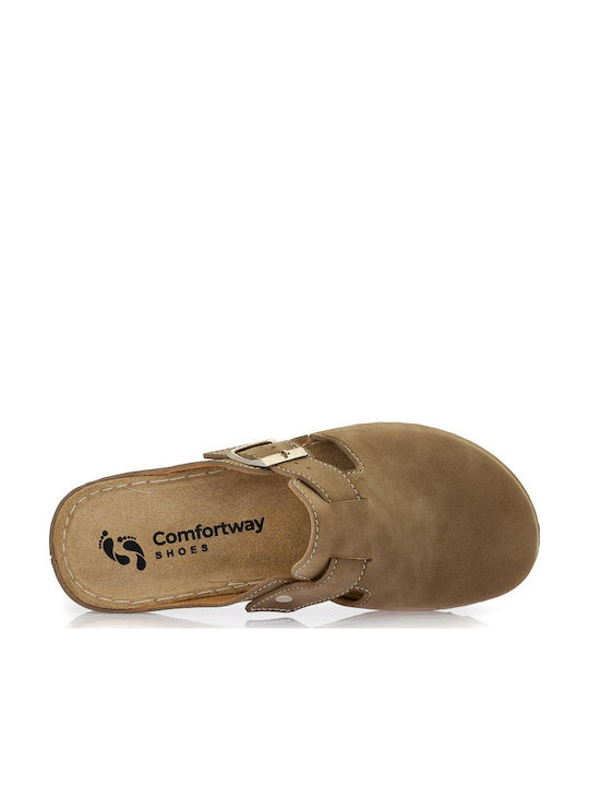 Comfort Way Shoes Γυναικεία Ανατομικά Σαμπό Καφέ
