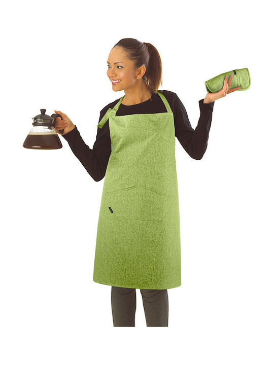 Guy Laroche Cook Set Apron with Potholder and Kitchen Towel Green 5pcs