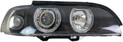 Front Car Lights Angel Eyes Bmw E39 1995-2003 Black H7 Bulbs Set 2 Pieces Swb07dib