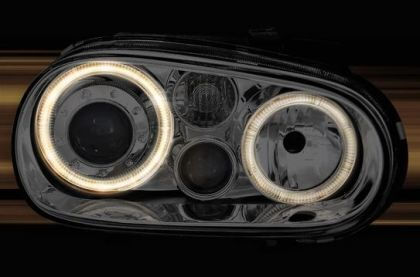 Front Lights Angel Eyes VW Golf IV R32 Chrome Without H7 Bulbs Set 2 Pieces