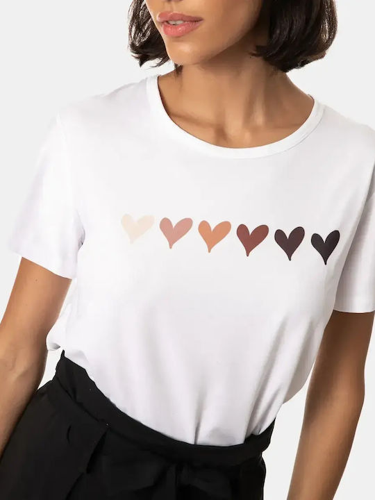 Basic T-shirt Τύπωμα Λευκό Μέγεθος 2xl