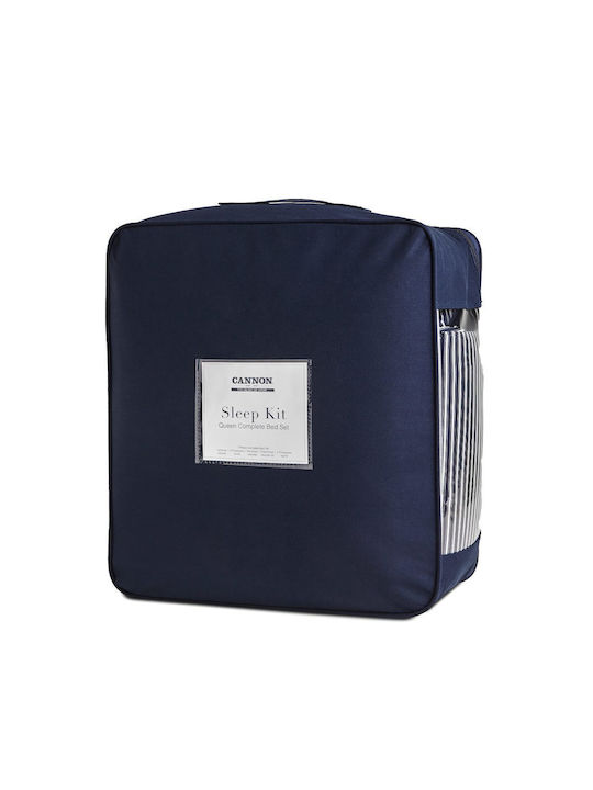 Cannon Sheet Sets Queen with Elastic 160x200+35cm. Blue 3pcs