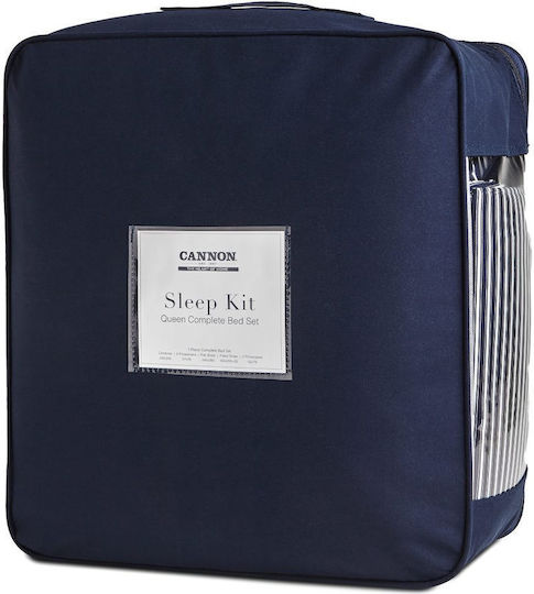 Cannon Σετ Σεντόνια Υπέρδιπλα με Λάστιχο 160x200+35εκ. Blue (3τμχ)