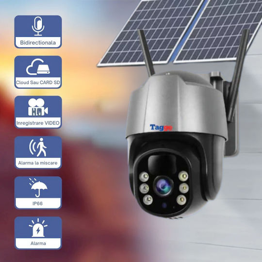 Cameră de Supraveghere Solară de Exterior 4G Cartelă SIM 5 MP 10x Zoom Full HD Cameră Dublă Panou Solar 10W IP66 Rezistentă la Apă + Card 64GB