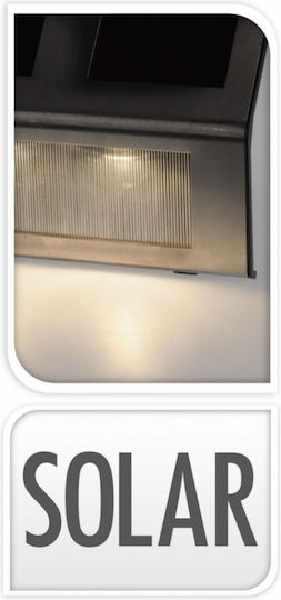 Set of 4 Wall Solar Lights Warm White with Photocell 14.5cmx9cmx10cmcm