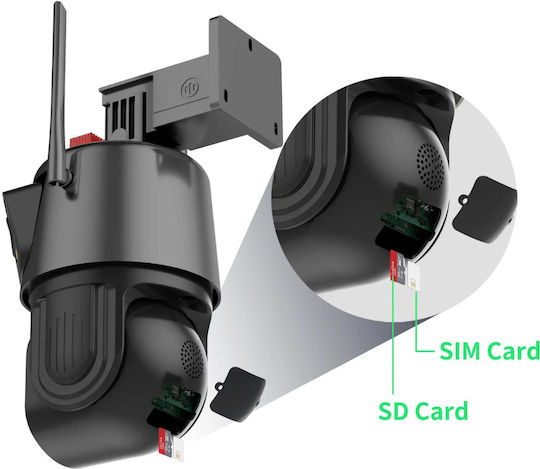 Wi-Fi 4K Камера За Наблюдение 100x Увеличение 3 Обектива Управление С Приложение Откриване На Хора Ip66 Водоустойчива