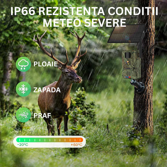 Cameră de Supraveghere Solară 4G GPS 16MP Foto 4MP Video Panou Solar 4W Baterie 7800mAh Detecție Mișcare Audio Bidirecțional IP65