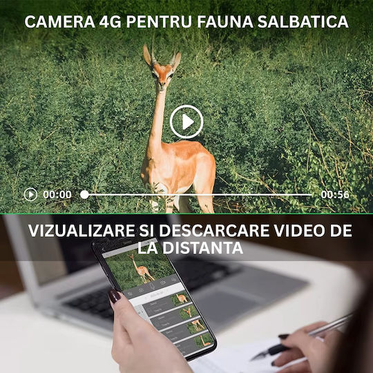 Cameră de Supraveghere Solară 4G GPS 16MP Foto 4MP Video Panou Solar 4W Baterie 7800mAh Detecție Mișcare Audio Bidirecțional IP65