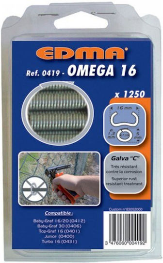Edma Omega 0419 Gaalvanisierte Netzverbinder 1250 Stück 16mm
