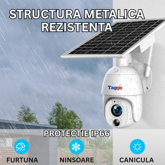 Wi-Fi Камера За Наблюдение Соларен Панел 8MP 20x Оптичен Зуум Метална Конструкция IP66 Защита Двупосочна Комуникация Моментални Известия При Засичане На Човек