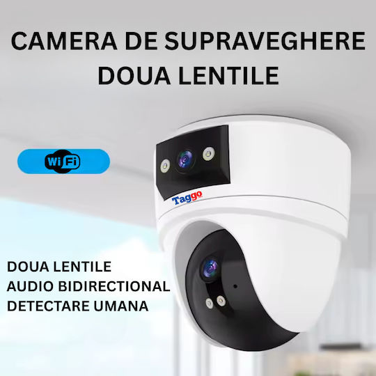 Wifi Surveillance Camera 5mp Resolution Human Detection Automatic Tracking Dual Lenses Two-way Communication