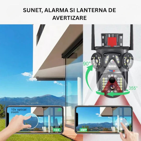 4g Surveillance Camera Sim Card 10x Zoom 3 Screens 4k Resolution Human Detection Auto Tracking Ip66