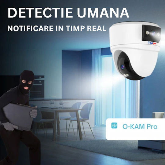 Wifi Surveillance Camera 5mp Resolution Human Detection Automatic Tracking Dual Lenses Two-way Communication
