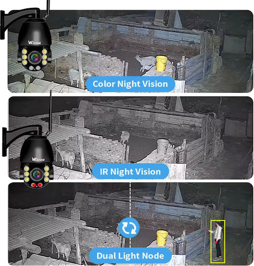 Cameră de Supraveghere 4G 4K Ultra HD Zoom Optic 100x Rotire Controlată prin Aplicație Impermeabilă IP66