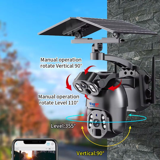 4G Ultra HD Surveillance Camera Dual 6MP Camera Solar Charging App-Controlled Rotation IP66 Waterproof