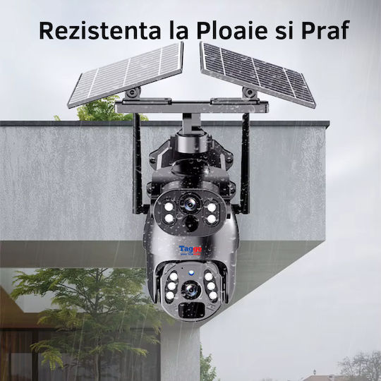 4G Ultra HD Surveillance Camera Dual 6MP Camera Solar Charging App-Controlled Rotation IP66 Waterproof