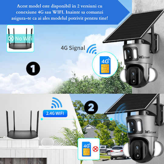 Dual Camera Surveillance Camera 6MP 4G 3K Ultra HD Solar Charging App-Controlled Rotation IP66 Waterproof